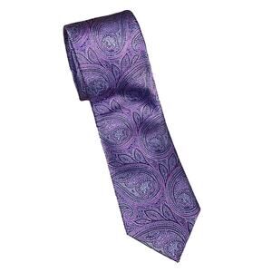 Ted Baker Mulberry Silk Purple Paisley Print Tie